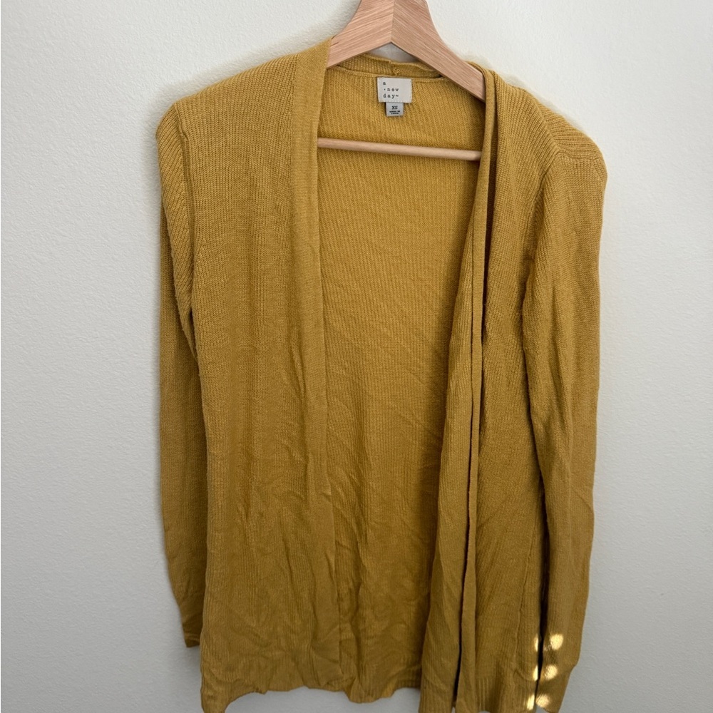 Women's Mustard Yellow Cardigan Sweater